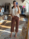 Espresso Edged Crop Wide Leg Denim