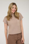 Funnel Neckline Drop Shoulder Sweater Top