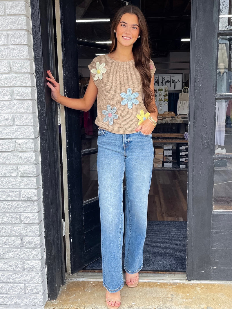 Daisy's Crocheted and Sleeveless Pullover