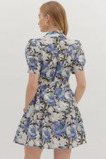 The Confident Edit Floral Puff Sleeve Mini Dress