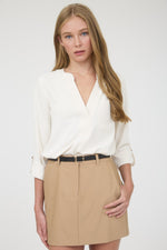 As She Is Split Neck Solid Top