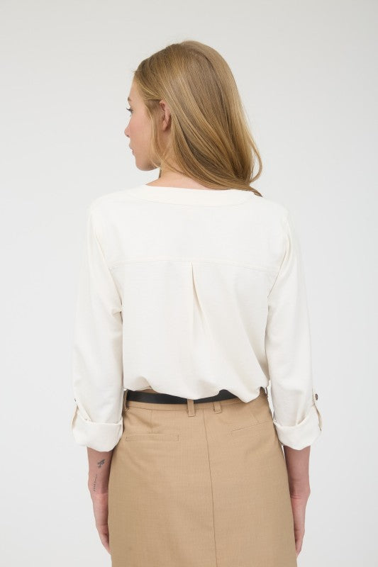 As She Is Split Neck Solid Top