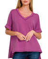 Allie’s Raised Rib Vneck Top