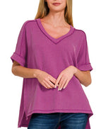 Allie’s Raised Rib Vneck Top