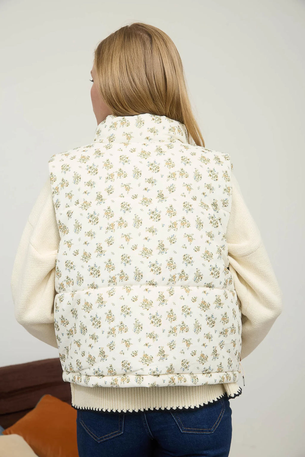 Define The Day Floral Puffer Vest