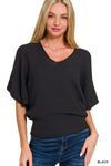 Shorty's Vneck Short Dolman Sleeve Sweater