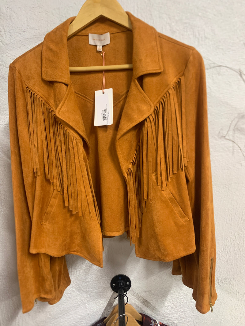 Faux Suede Fringe Jacket