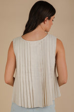 Beside Me Pleated Front Tie Blouse