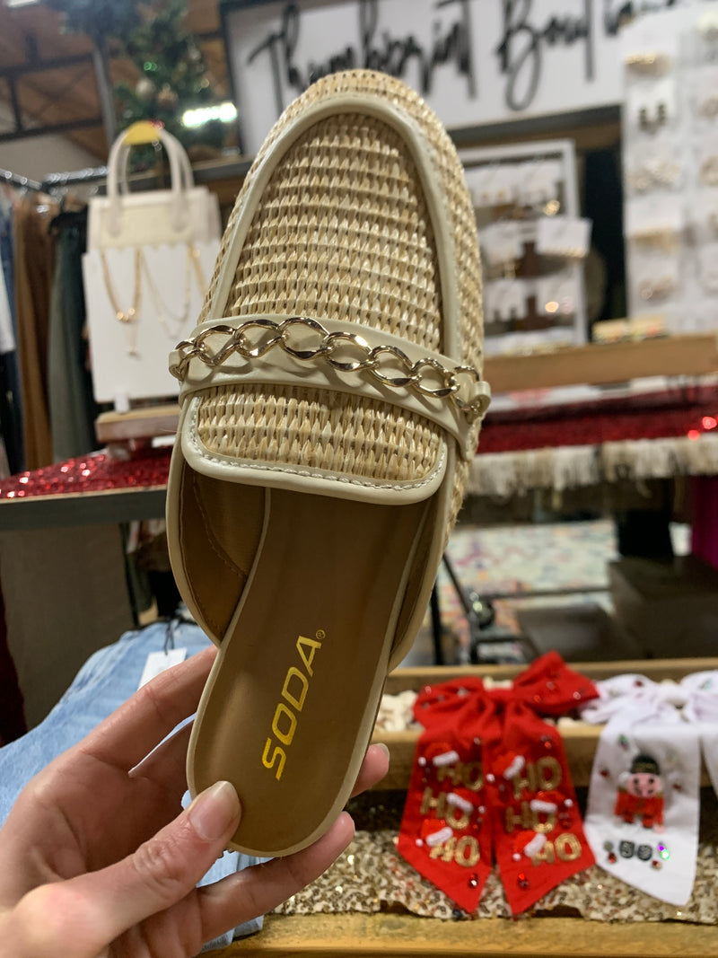 Raffia Loafer Mule
