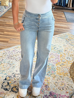Ezra's High Rise Wide Leg Button Up Denim