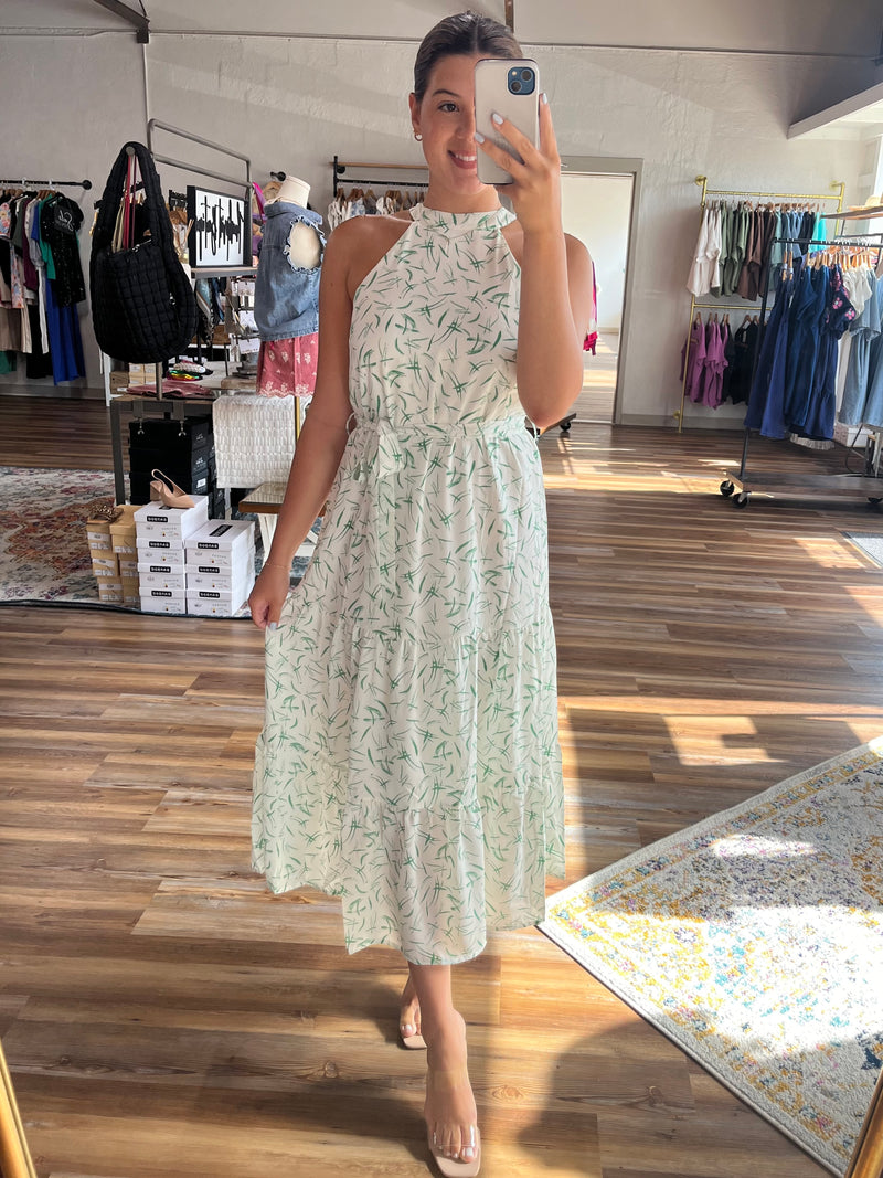 Living A Dream High Neck Midi Dress