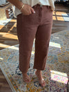Espresso Edged Crop Wide Leg Denim