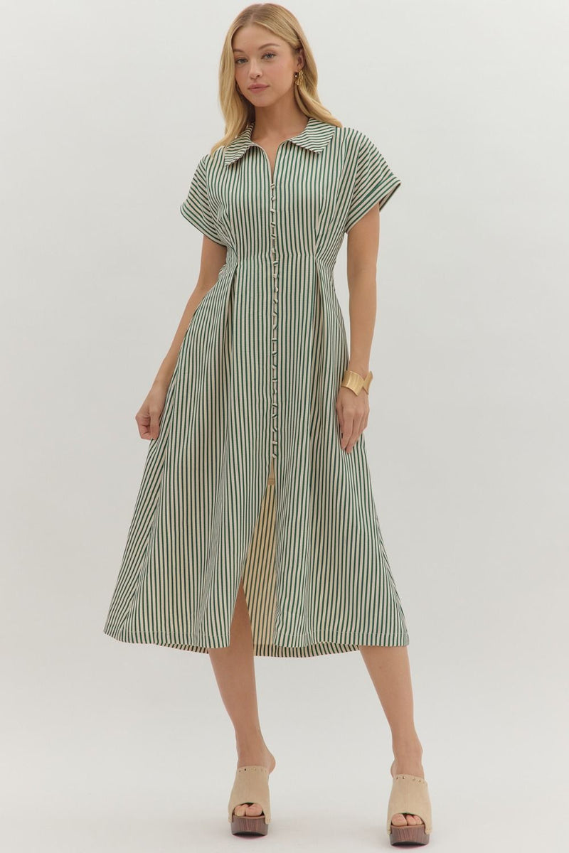 Kindred Light Striped Midi Dress