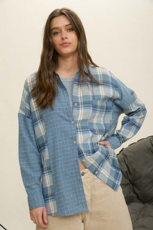 Built To Last Color Block Button Down Shirt
