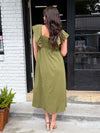 Bold Grace Solid Ruffle Midi Dress