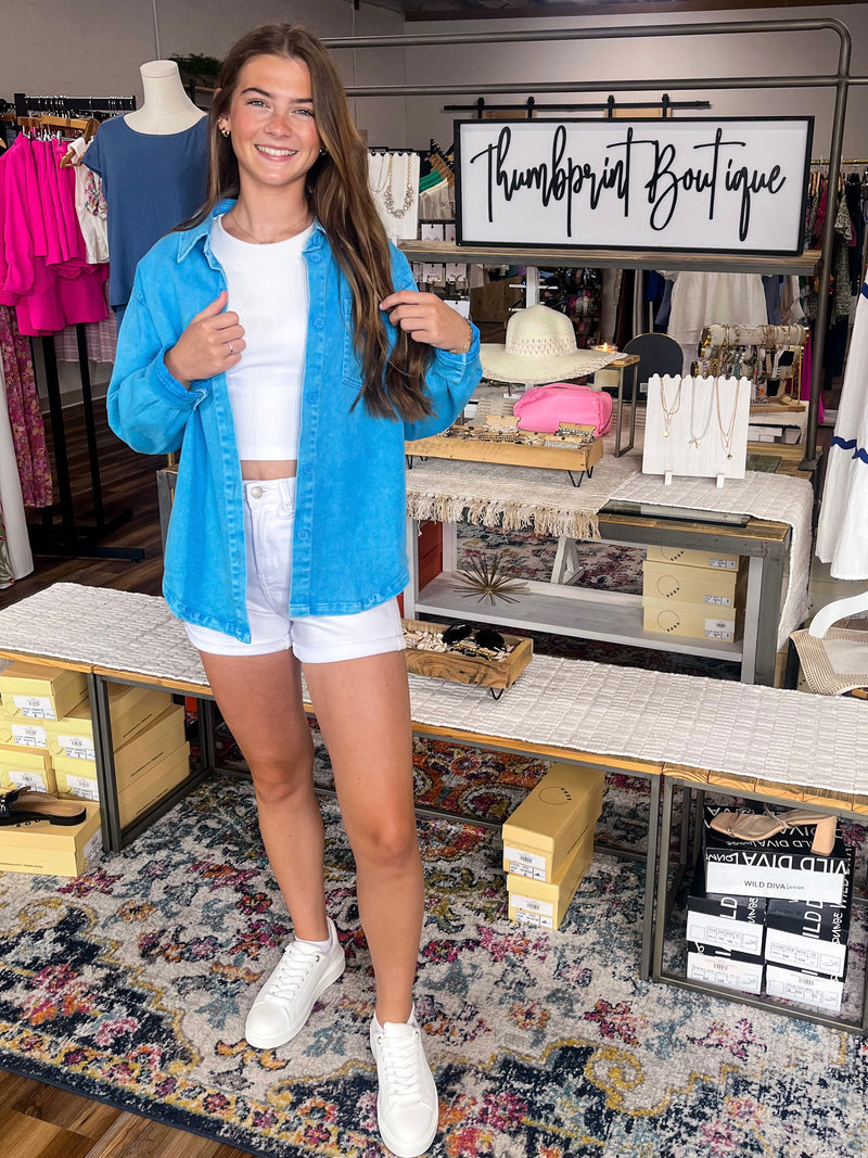 Bright Colored Cotton Shacket