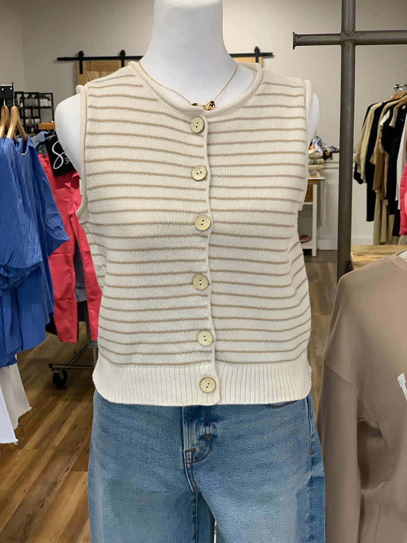Sam's Striped Cardigan Vest