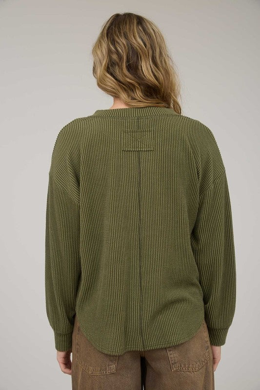 True to Form Henley Knit Top