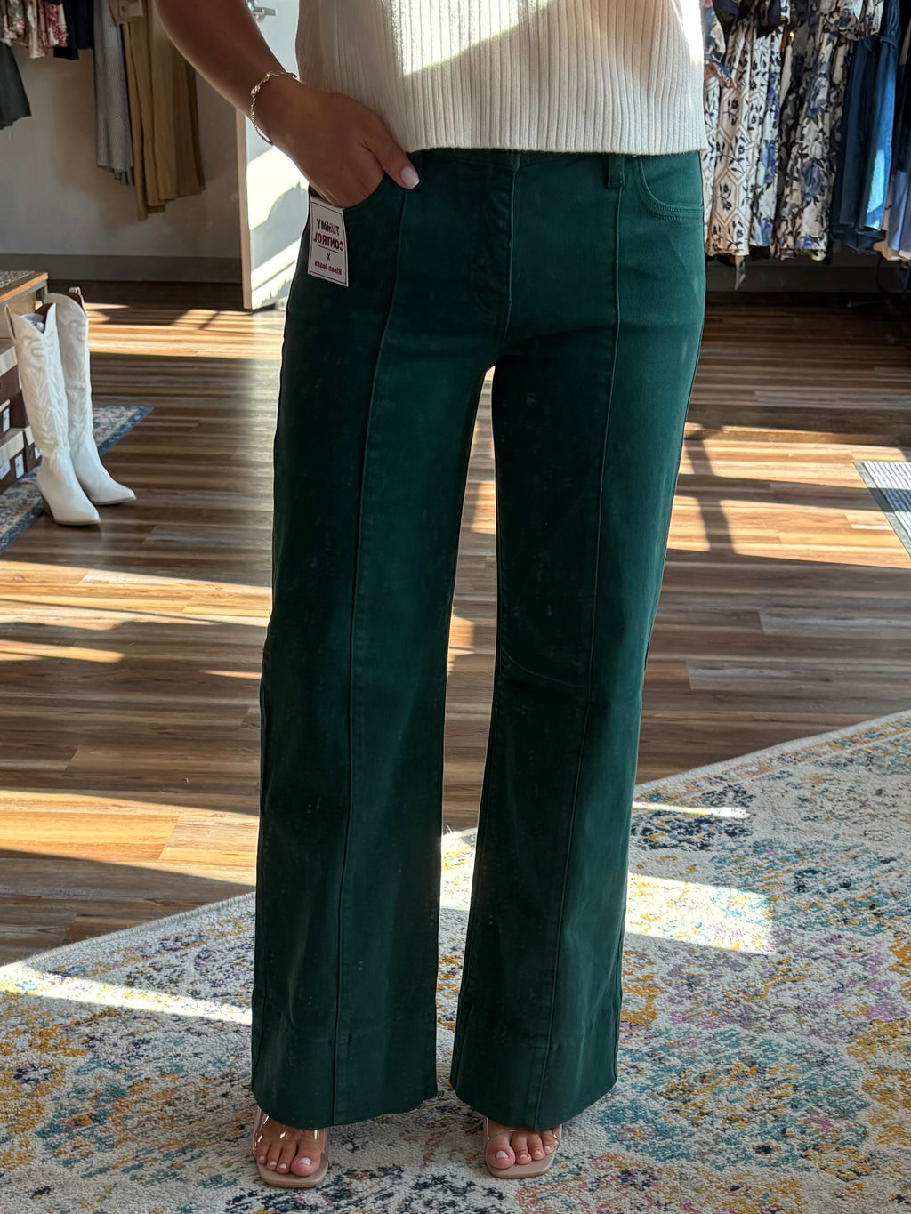 Evergreen Haze Wide Leg Denim