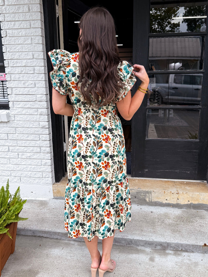 Glow Within Botanical Midi Dress
