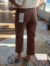 Espresso Edged Crop Wide Leg Denim