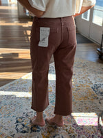 Espresso Edged Crop Wide Leg Denim
