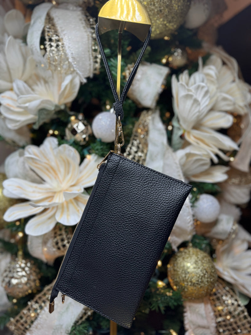 Vegan Leather Crossbody & Wristlet Combo