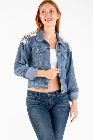OUR EMBROIDERED PEARL DENIM JACKET