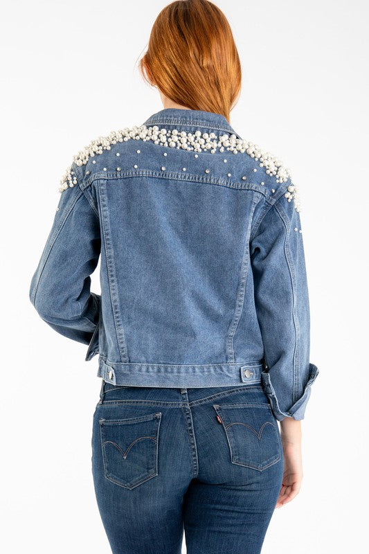 OUR EMBROIDERED PEARL DENIM JACKET