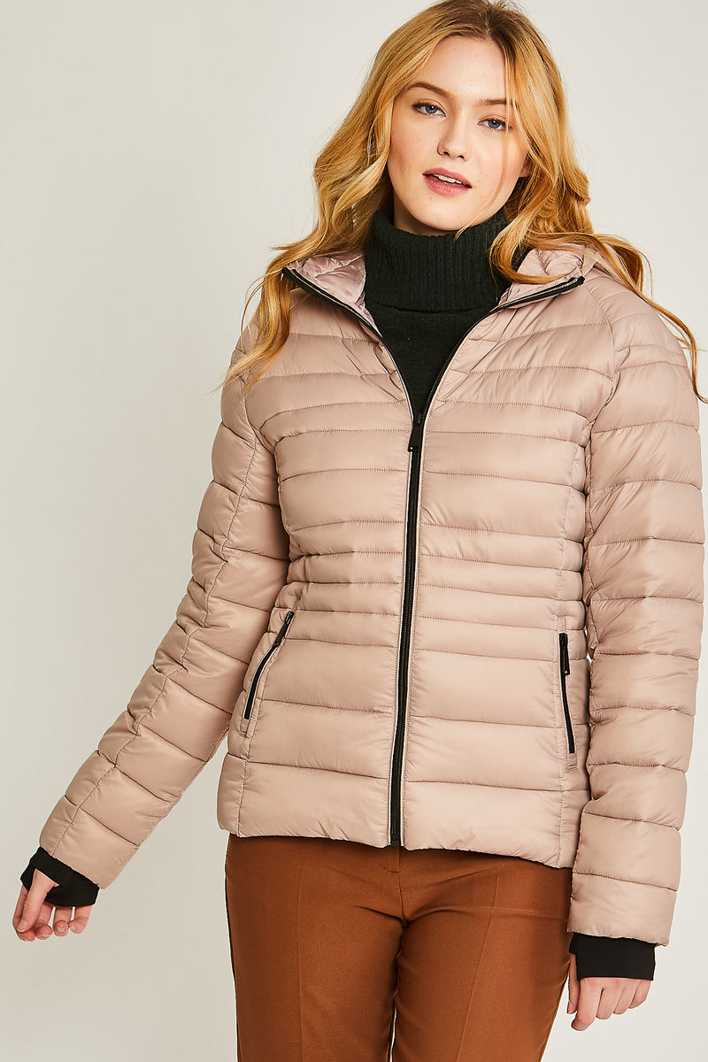 Contrast Trim Puffer Jacket