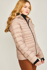 Contrast Trim Puffer Jacket