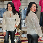 Sequins High Neck Blouse