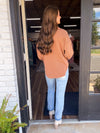 Pinstripe Collared Half Button Top