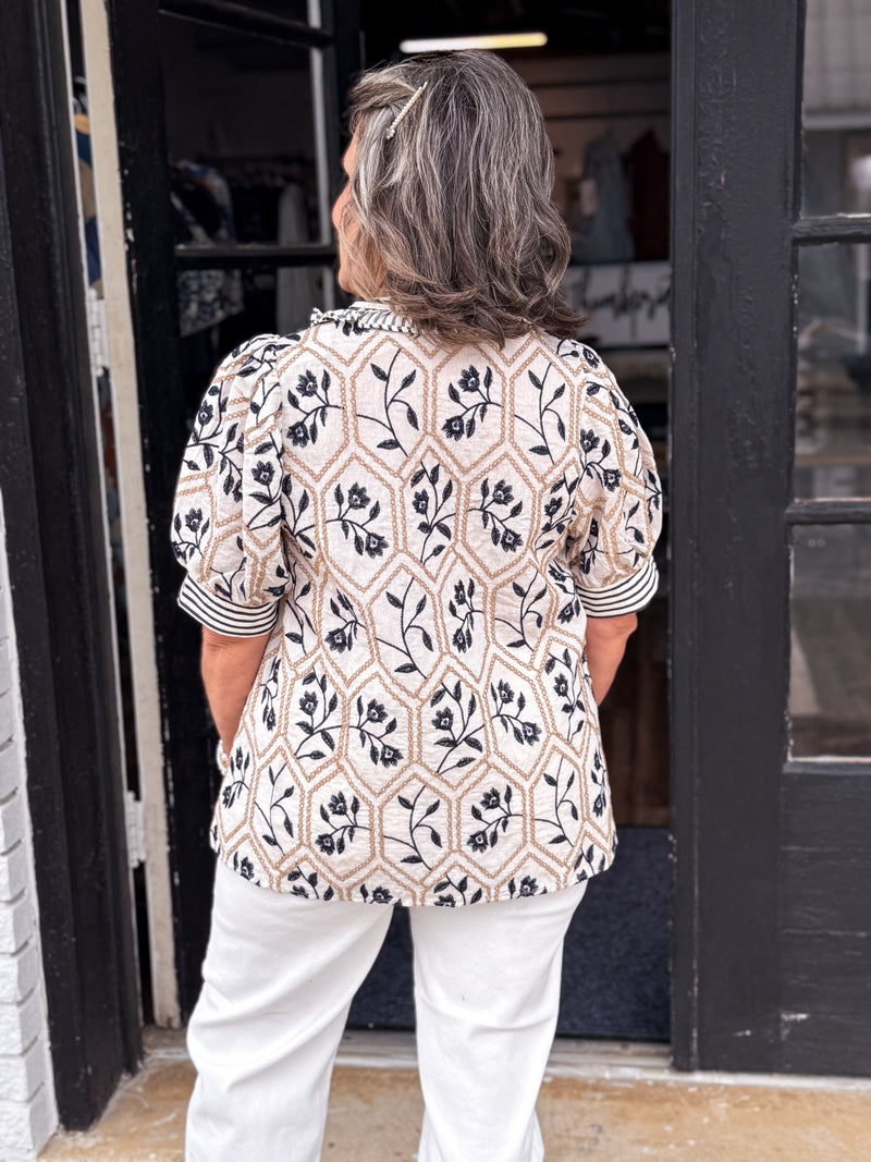 Hope Floats High Collared Blouse