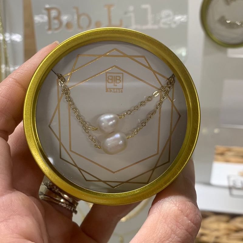 Double Pearl Necklace
