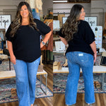 Curvy High Rise Wide Leg Denim