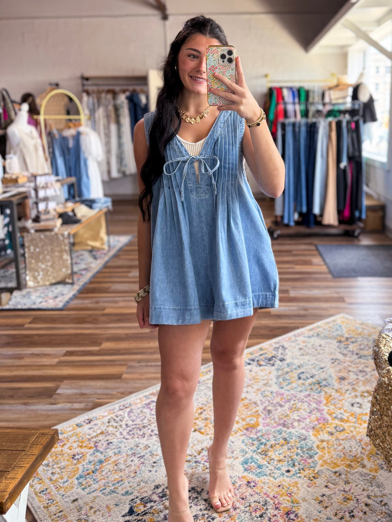Demi's Sleeveless Denim Romper