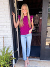 High Rise Ankle Straight Cuffed Jeans