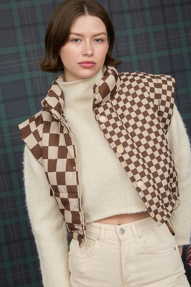 One More Thing Checkered Vest