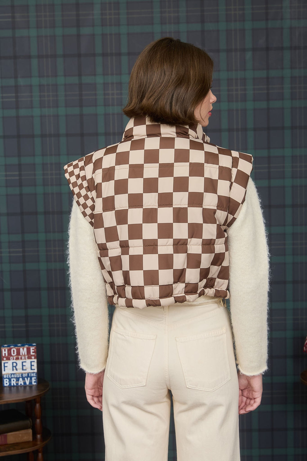 One More Thing Checkered Vest