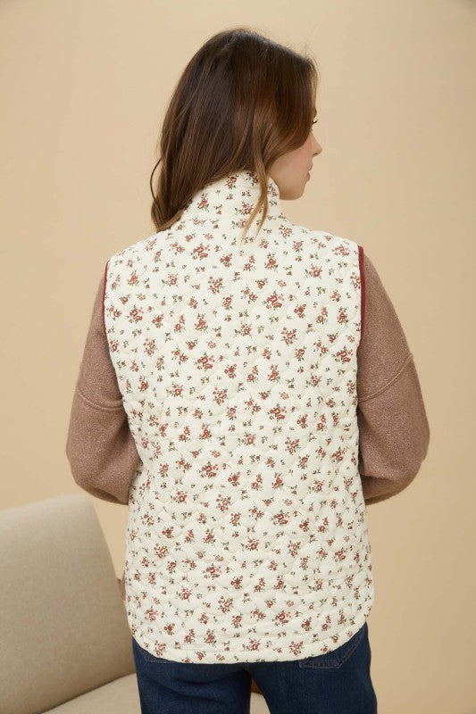 Easy To Love Floral Quilted Vest