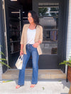 Linen One Button Rolled Blazer