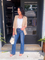 Linen One Button Rolled Blazer