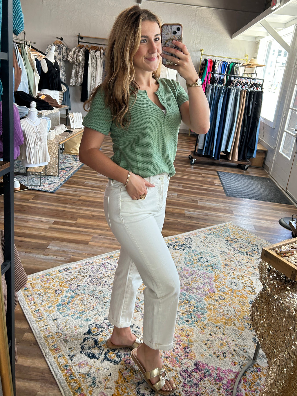 Libby's Baby Waffle Henley Top