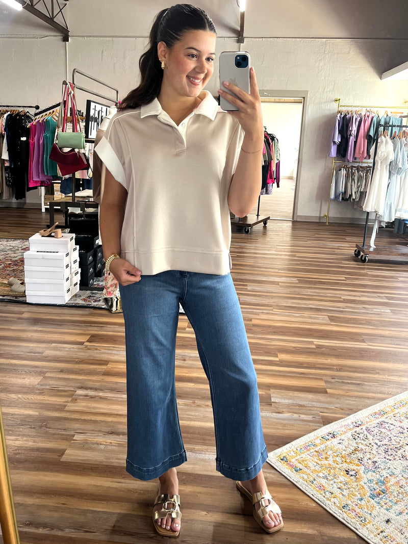 Court's Contrast Trim Polo Top