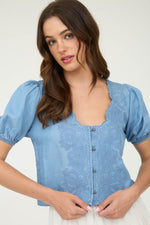 Well Said Scallop Trim Top