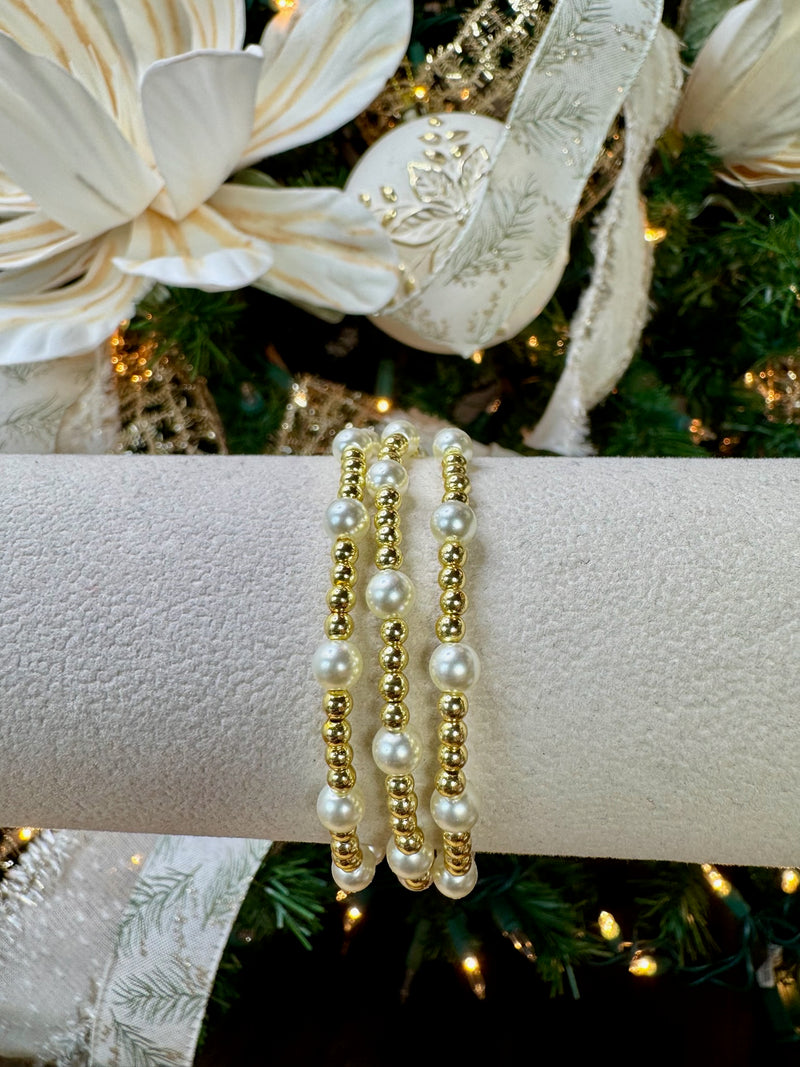 Come Away W/ Me Gold Pearl Bracelet