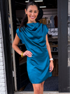 Elegant Cocktail Cowl Neck Mini Dress