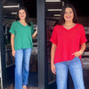 Allie’s Raised Rib Vneck Top