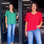 Allie’s Raised Rib Vneck Top